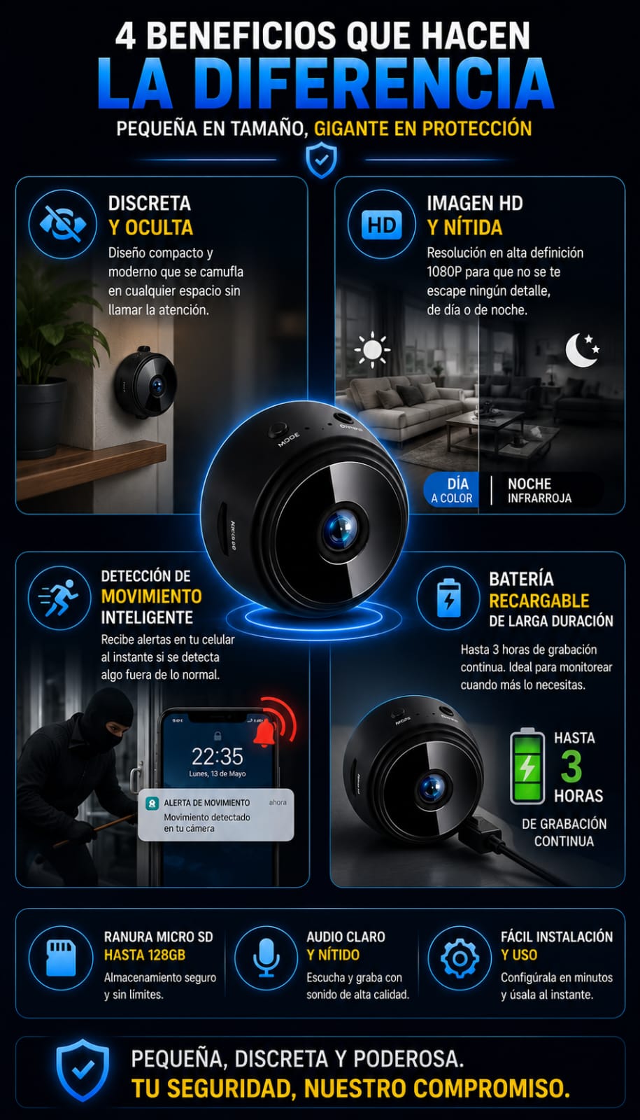 Mini camara de vigilancia SmartPeek
